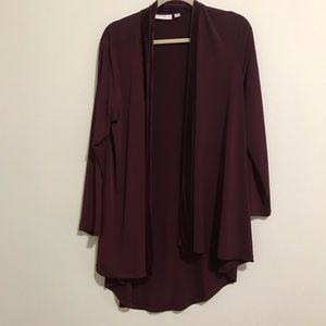 Plum open front cardigan